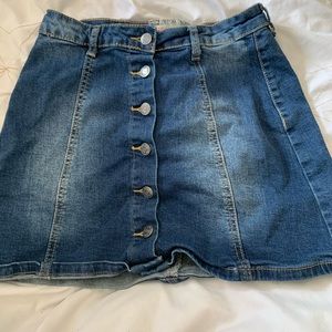Blue denim skirt
